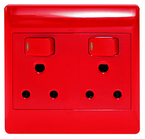 Dedicated Red 2 x 16A Switched Socket - Future Light - LED Lights South Africa