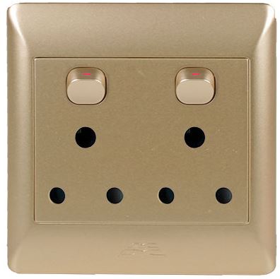 Champagne 2 x 16A Switched Socket - Future Light - LED Lights South Africa