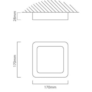 LED Ceiling Light Square 12W - Future Light - LED Lights South Africa