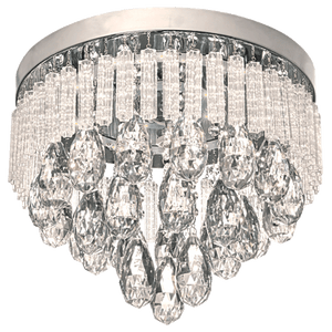 21W Stainless Steel LED Ceiling Fitting with Glass and Crystals - Future Light - LED Lights South Africa