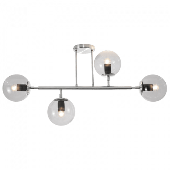 Satin Chrome Ceiling Fitting with Clear Glass