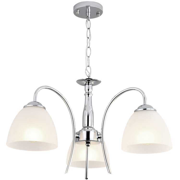 3 Light Polished Chrome Chandelier with Frosted Glass - Future Light - LED Lights South Africa
