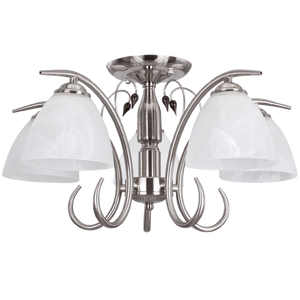 Satin Chrome Chandelier with Alabaster Glass - Future Light - LED Lights South Africa