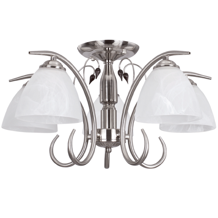 Satin Chrome Chandelier with Alabaster Glass - Future Light - LED Lights South Africa