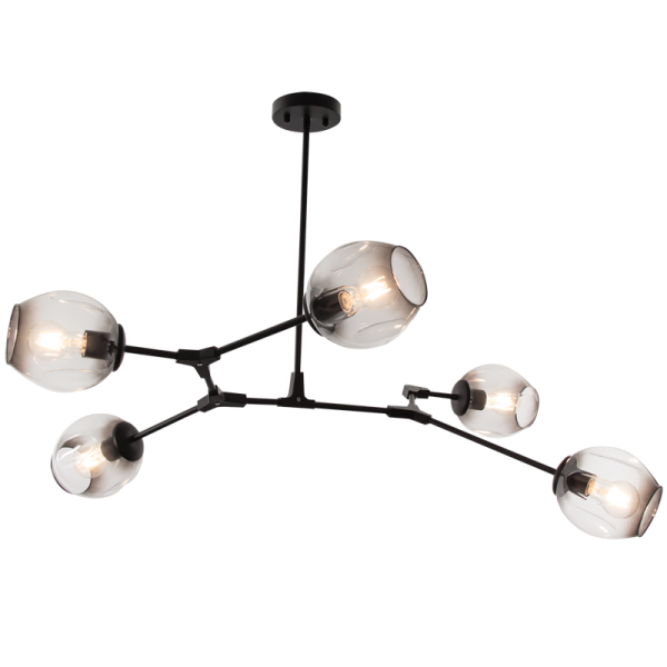 Ratanda 5 Light Black Pendant - Future Light - LED Lights South Africa
