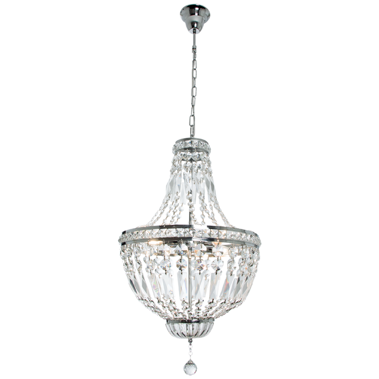Stylish Polished Chrome Chandelier with Crystals - Future Light - LED Lights South Africa