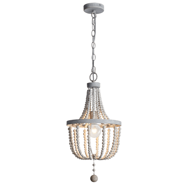 Metal & Wood Bead Chandelier CH893