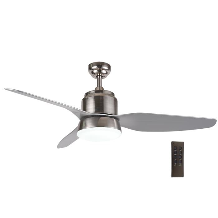 Satin Chrome, Steel and Glass Ceiling Fan - Future Light - LED Lights South Africa