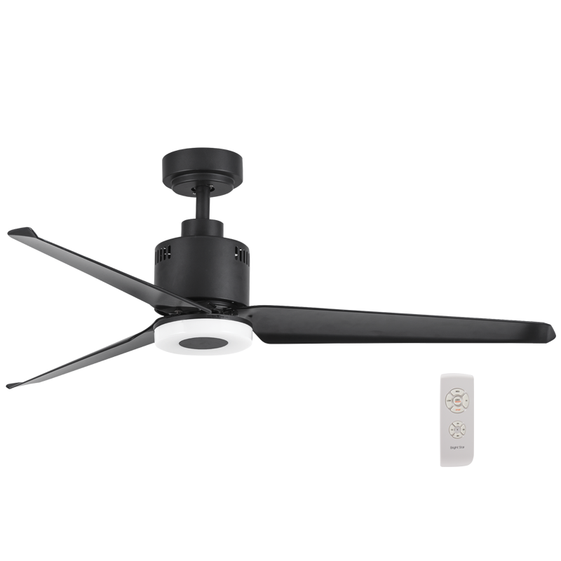 Ceiling Fan - 3 Blade Matt Black with 18W LED Light - Future Light - LED Lights South Africa