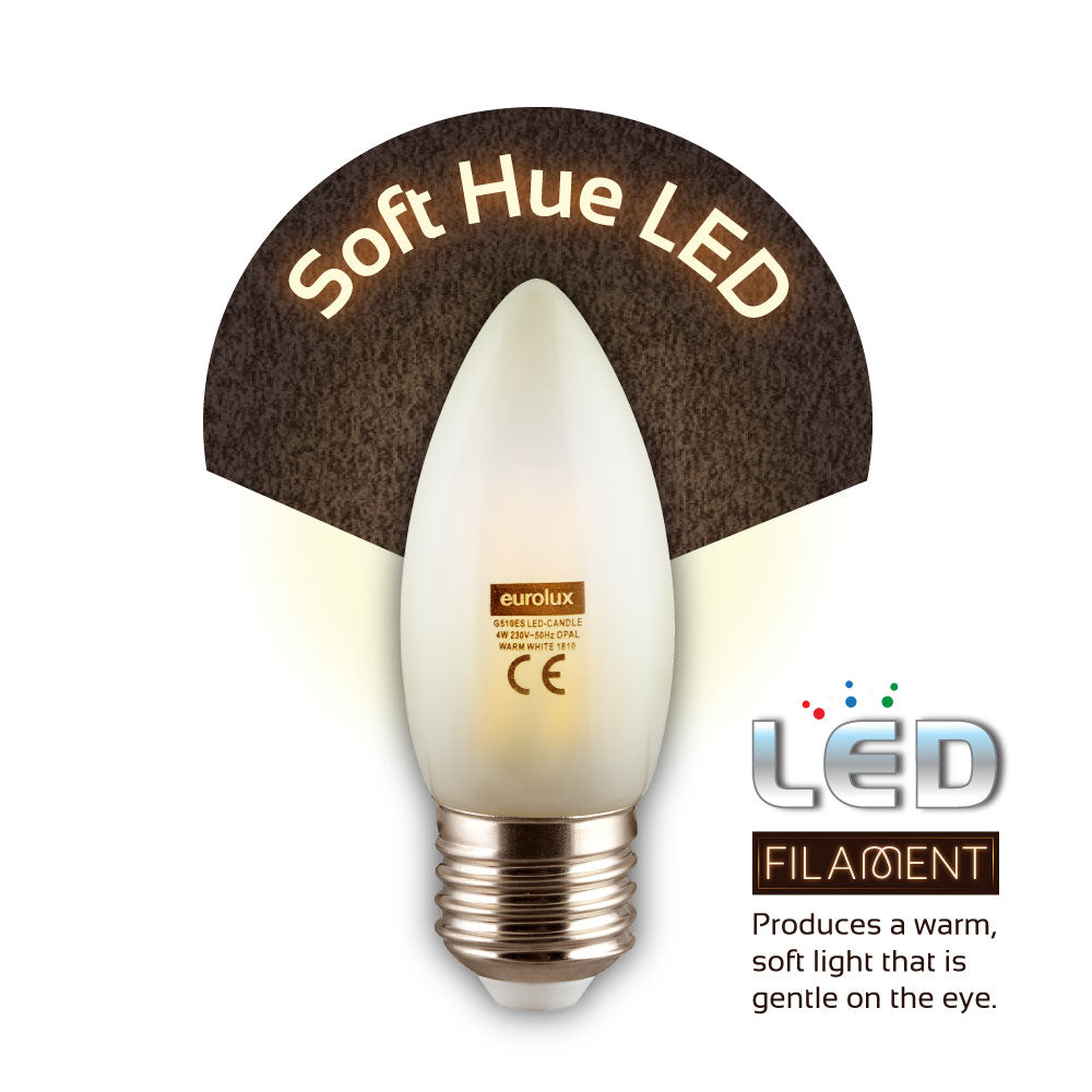 Frosted LED Filament Candle - 4 Watt (Soft Hue) - Future Light - LED Lights South Africa