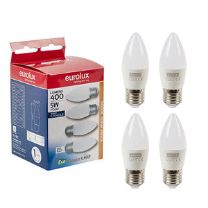 LED Candle - 5W 3000K E27 / E14 / B22 (4 Pack) - Future Light - LED Lights South Africa