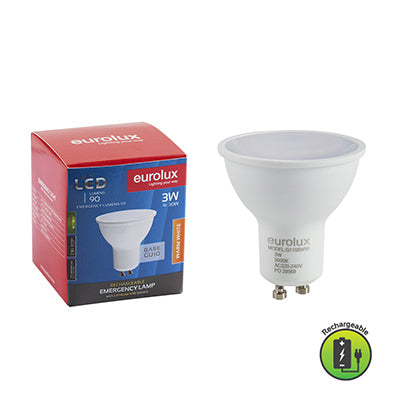 Rechargeable Lamp GU10 LED 3W 3000K - Future Light - LED Lights South Africa