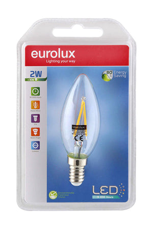 LED Candle Bulb - 2W Filament  - E14 / E27 / B22 / B15 - Future Light - LED Lights South Africa