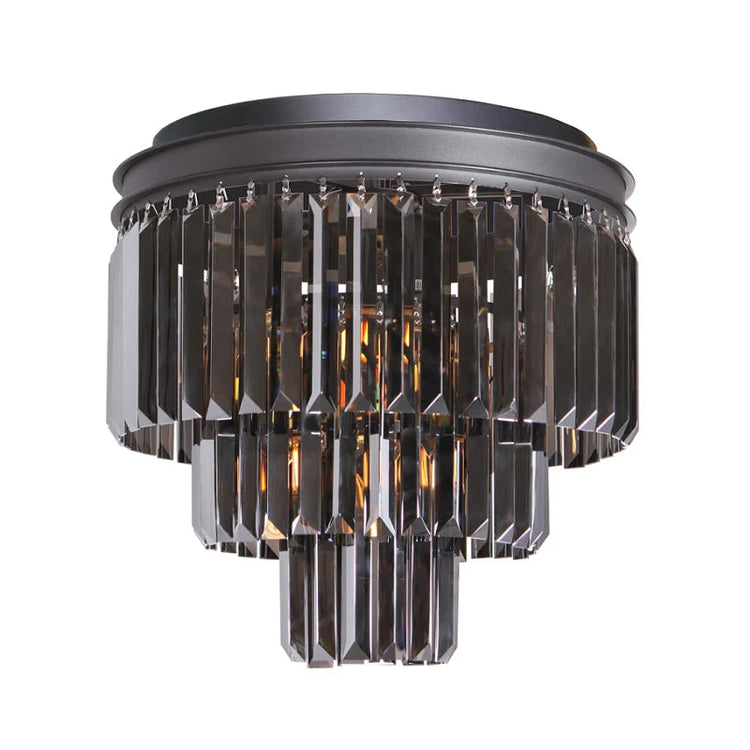 Black with Smokey Crystals Ceiling Light - Future Light - LED Lights South Africa