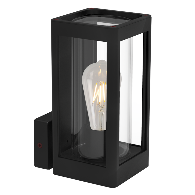 LED Wall Light Aluminium Lantern with Clear Glass Square - Future Light - LED Lights South Africa