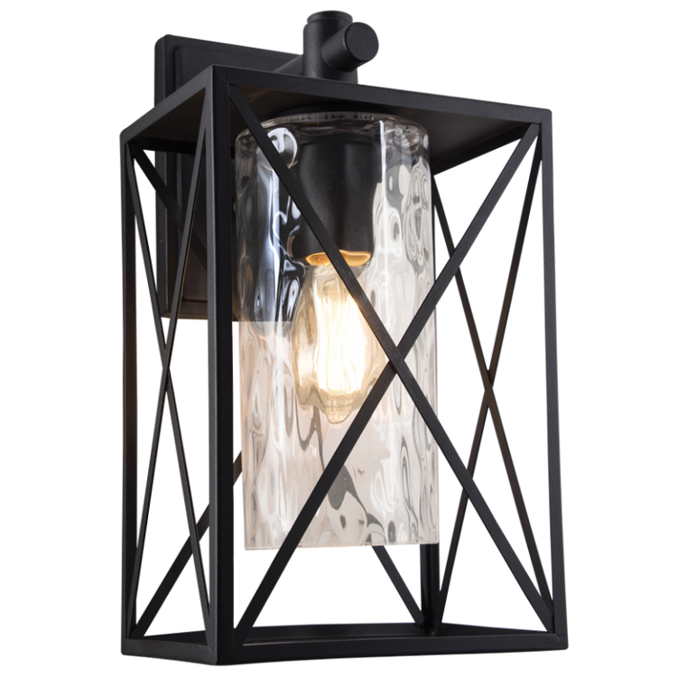 Down Facing Metal Lantern with Textured Clear Glass - Future Light - LED Lights South Africa