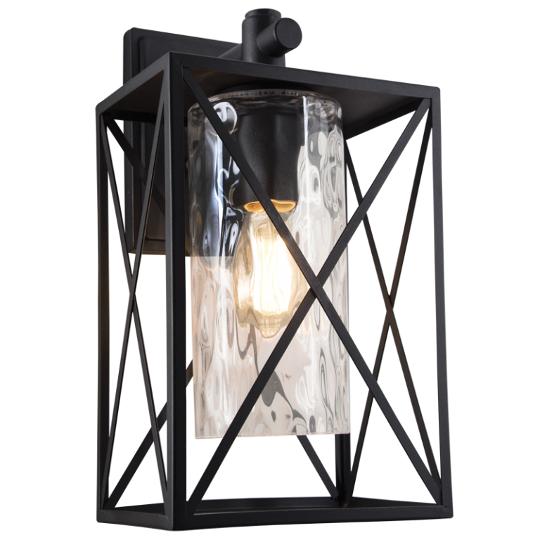 Down Facing Metal Lantern with Textured Clear Glass - Future Light - LED Lights South Africa