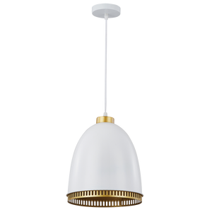 White Iron Pendant with White Cord PEN236 - Future Light - LED Lights South Africa