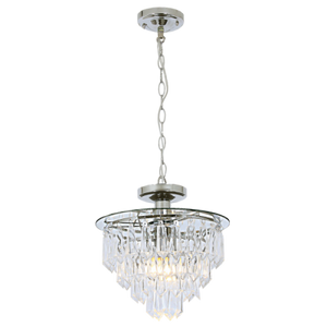 Polished Chrome Pendant with Clear Acrylic Crystals PEN334 - Future Light - LED Lights South Africa