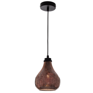 Metal and Rose Copper Colour Glass Pendant - Future Light - LED Lights South Africa
