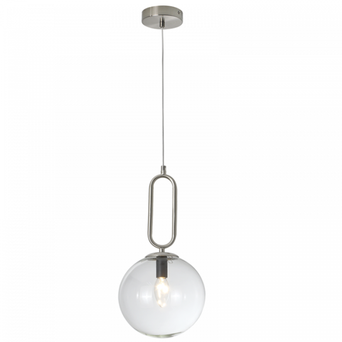 Satin Chrome Pendant with Clear Glass - PEN462 - Future Light - LED Lights South Africa