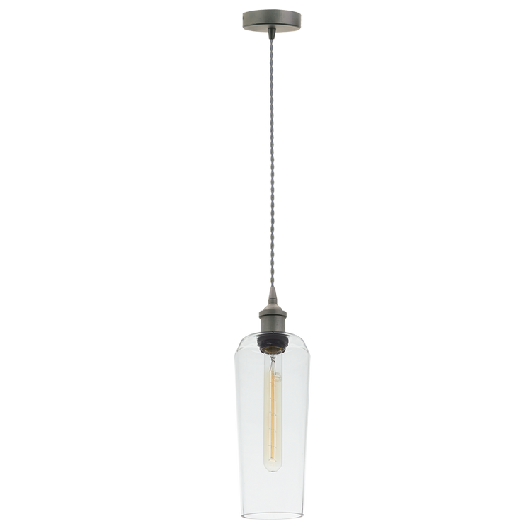 Matt Nickel Cord Pendant with Clear Glass - Future Light - LED Lights South Africa