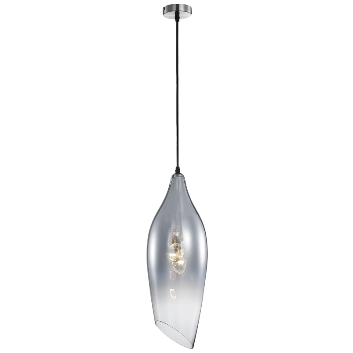 Satin Nickel Pendant with Smoke Colour Glass 570mm - Future Light - LED Lights South Africa