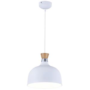 White Metal and Wood Pendant PEN560 - Future Light - LED Lights South Africa