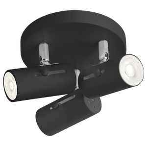 3 Light Matt Black Ceiling Spotlight - Future Light - LED Lights South Africa