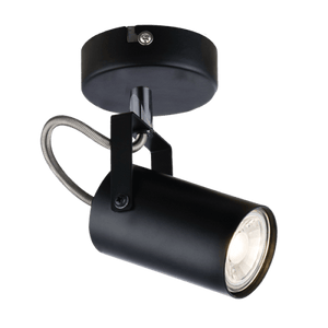 1 Light Black Metal and Polished Chrome Spotlight - Future Light - LED Lights South Africa