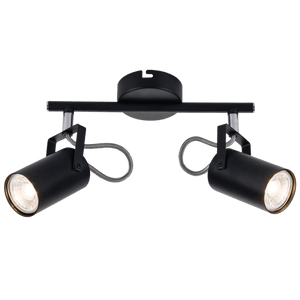 2 Light Black Metal and Polished Chrome Spotlight - Future Light - LED Lights South Africa