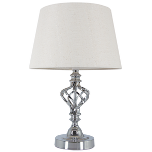 Polished Chrome Table Lamp With Cream Fabric Shade - Future Light - LED Lights South Africa