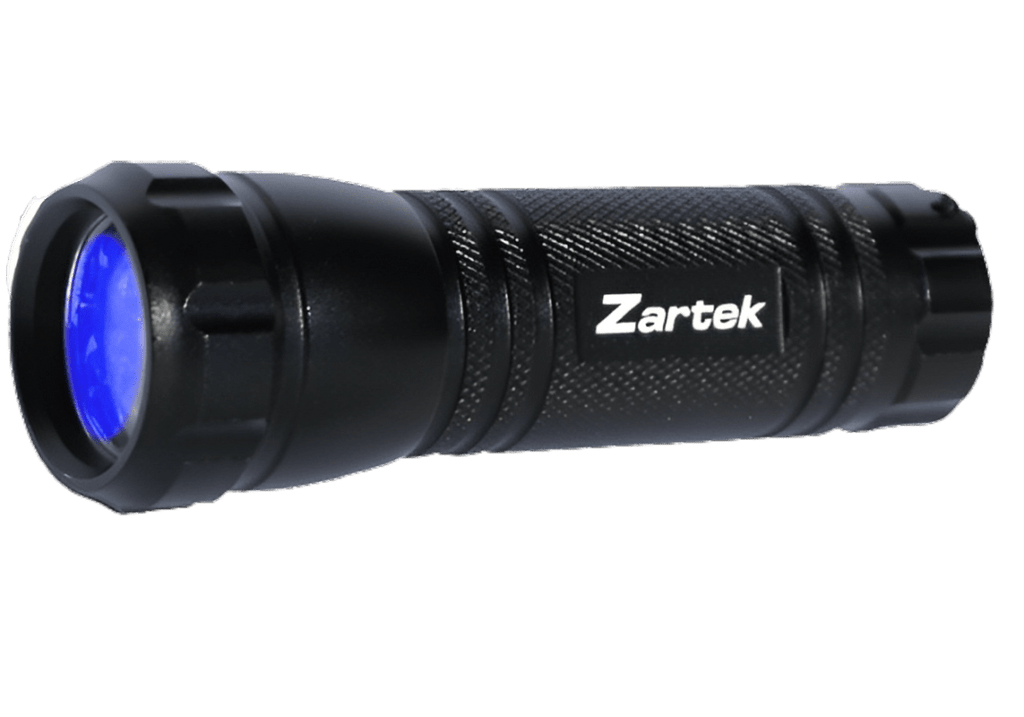 Detecting moisture damage with UV flashlights