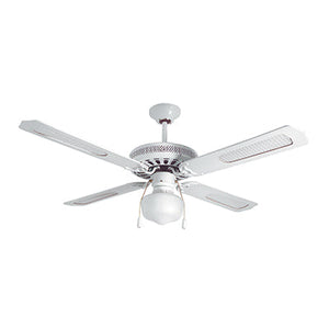 White Rattan Ceiling Fan with Light - Future Light - LED Lights South Africa