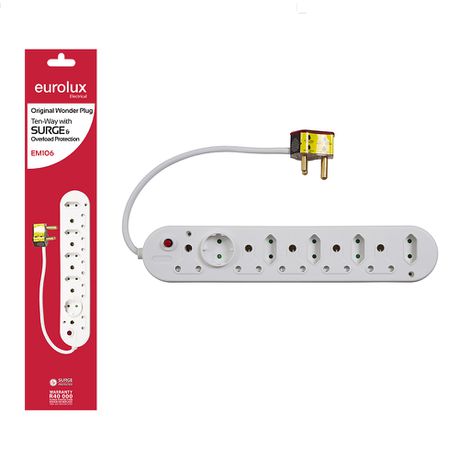 Eurolux - 10 Way Wonder Plug with Surge & Overload Protection - Future Light - LED Lights South Africa