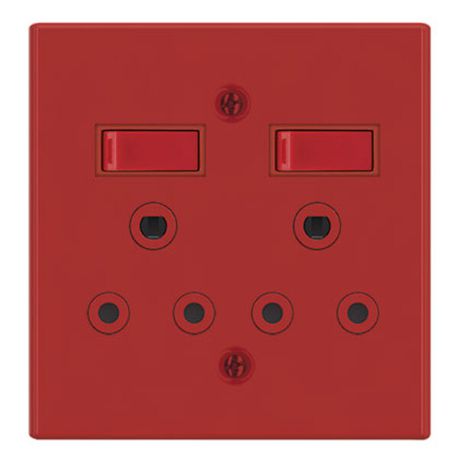 2 x 16A Dedicated Red Switched Socket 4x4 - Future Light - LED Lights South Africa