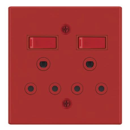 2 x 16A Red Switched Socket 4x4 - Reliable Power Control - Shop Now